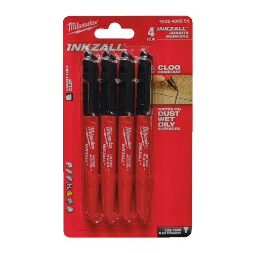 Milwaukee 4932480551 Black Inkzall Marker Set