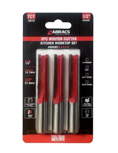 ABRACS RCSET1 Kitchen Worktop Router Cutter Set