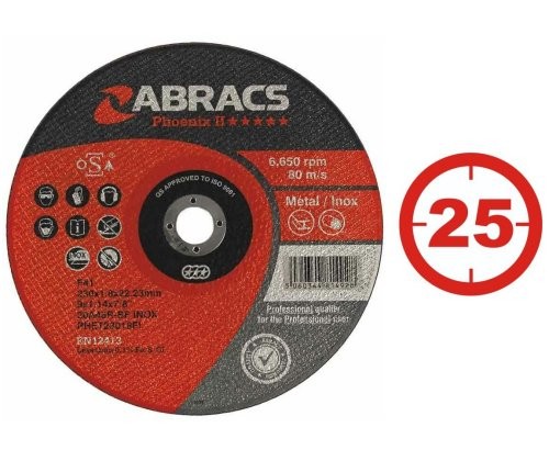 Abracs PHET23018FI-25 Extra Thin Metal Cutting Discs