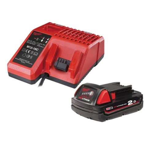 Milwaukee M12-18C + M18B2 REDLITHIUM Battery
