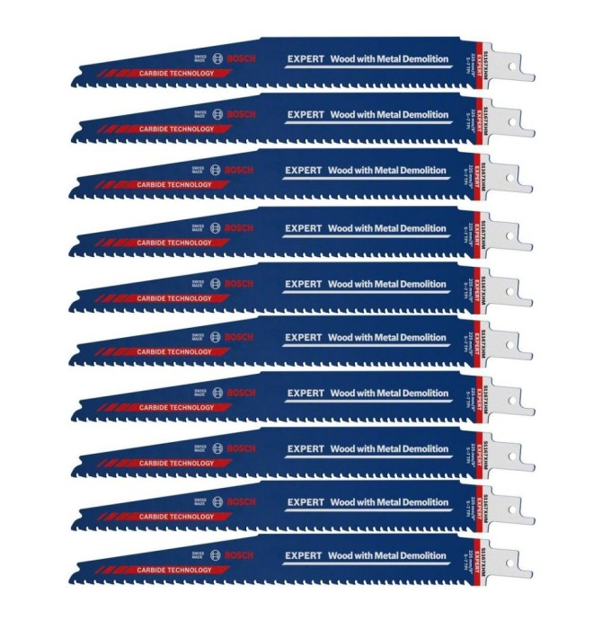 Bosch S967XHM10 Demolition Reciprocating Saw Blades 10pce Power Tools