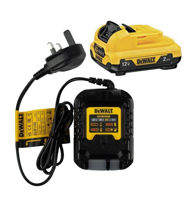 DeWALT DCB1102 + DCB122 Charger 12v 2Ah Lithium Power Tools UK