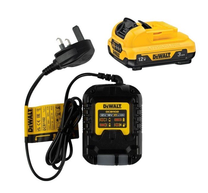 DeWALT DCB1102 DCB124 Charger 12v 3Ah Lithium Power Tools UK