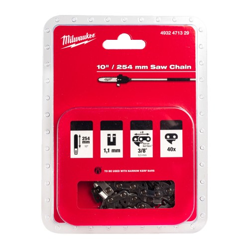 Milwaukee 4932471329 Chainsaw Chain 254mm x 1.1mm x 9.5mm