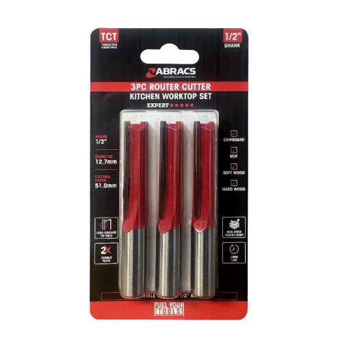 ABRACS RCSET1 Kitchen Worktop Router Cutter Set