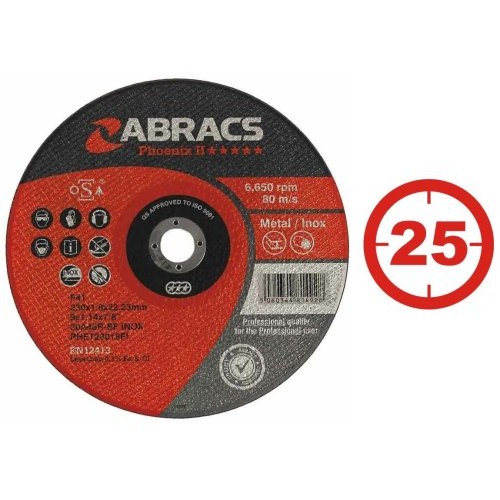 Abracs PHET23018FI-25 Extra Thin Metal Cutting Discs